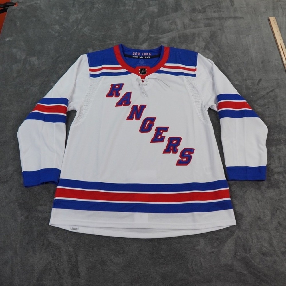 Adidas Primegreen New York Rangers White Authentic Road Jersey Size 54 Adidas